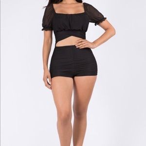 Black short romper